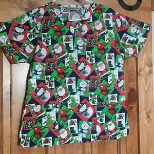 Comfy Cotton Holiday scrub top